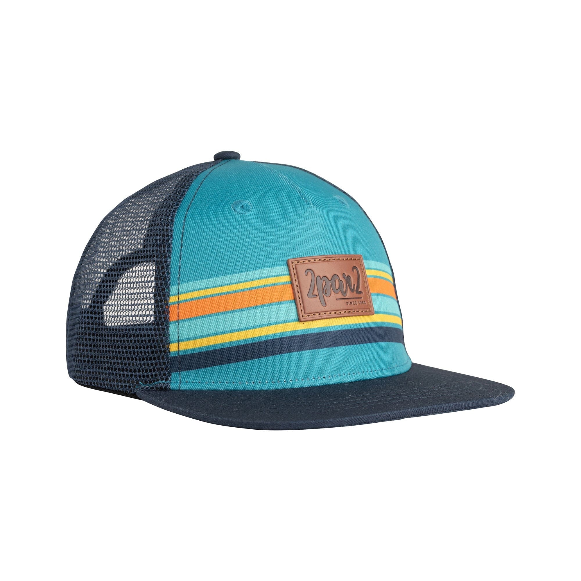 Casquette rayée turquoise